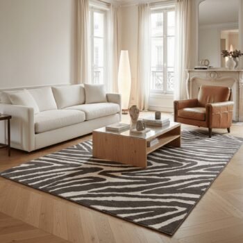 Super-Soft Zebra-Effect Rug Buffon — interjere