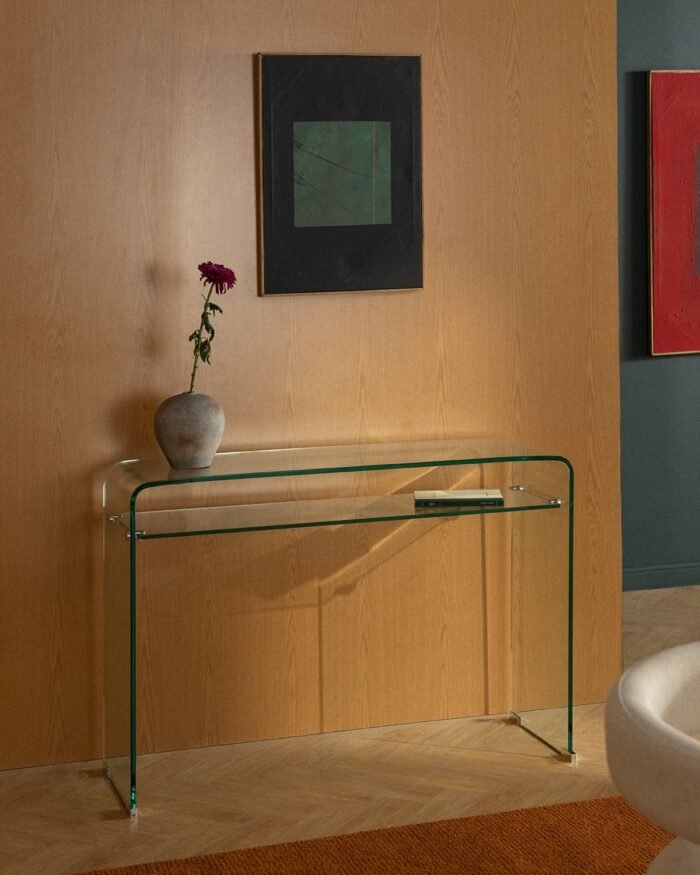 Konsolinis staliukas ENDIL, 110x36 cm, skaidrus