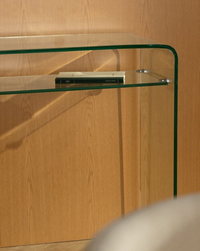 Konsolinis staliukas ENDIL, 110x36 cm, skaidrus