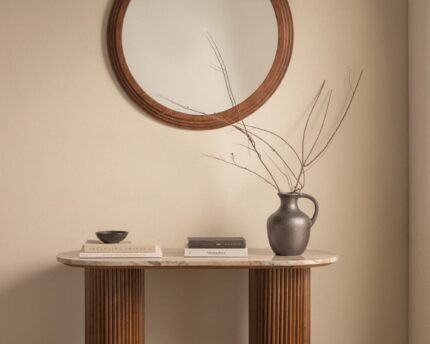 Konsolinis staliukas GISELDA, 110x45 cm, rudo Toronto marmuro