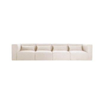 Modulinė sofa HALDEN su 2 kampiniais ir 2 viduriniais moduliais, 4 dalys, 342 cm — Kreminė (bouclé)