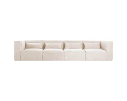 Modulinė sofa HALDEN su 2 kampiniais ir 2 viduriniais moduliais, 4 dalys, 342 cm — Kreminė (bouclé)
