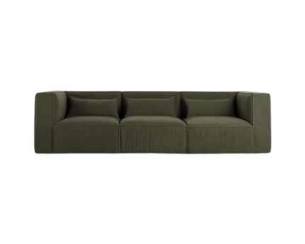 Modulinė sofa HALDEN su 2 kampiniais ir viduriniu moduliais, 3 dalys, 266 cm — Samanų žalia (bouclé)