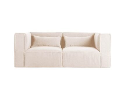 Modulinė sofa HALDEN su 2 kampiniais moduliais, 2 dalys, 190 cm — Kreminė (bouclé)