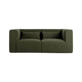 Modulinė sofa HALDEN su 2 kampiniais moduliais, 2 dalys, 190 cm — Samanų žalia (bouclé)