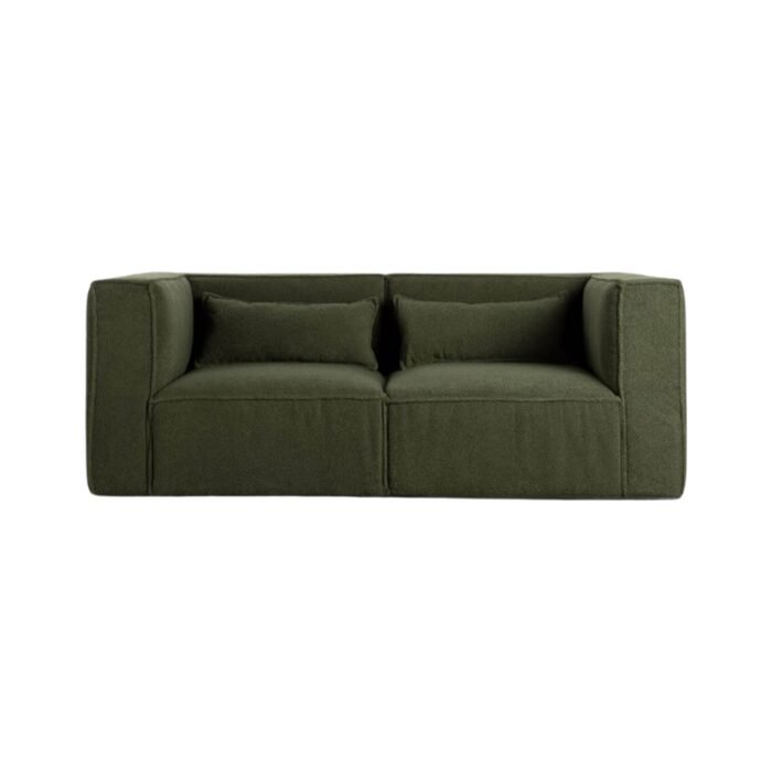Modulinė sofa HALDEN su 2 kampiniais moduliais, 2 dalys, 190 cm — Samanų žalia (bouclé)