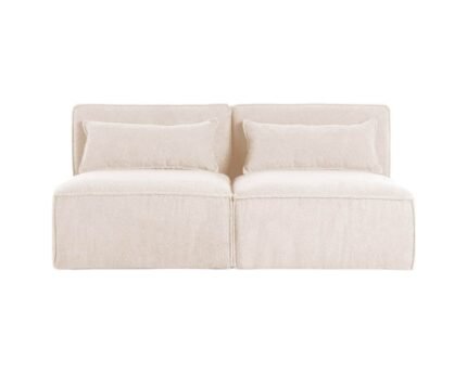 Modulinė sofa HALDEN su 2 viduriniais moduliais, 2 dalys, 152 cm — Kreminė (bouclé)
