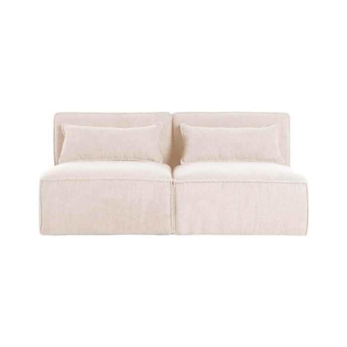 Modulinė sofa HALDEN su 2 viduriniais moduliais, 2 dalys, 152 cm — Kreminė (bouclé)