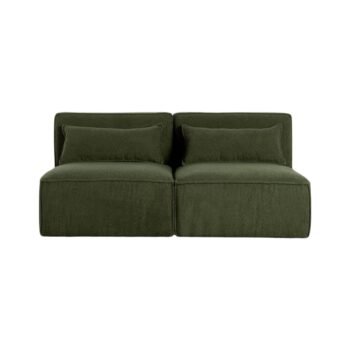 Modulinė sofa HALDEN su 2 viduriniais moduliais, 2 dalys, 152 cm — Samanų žalia (bouclé)