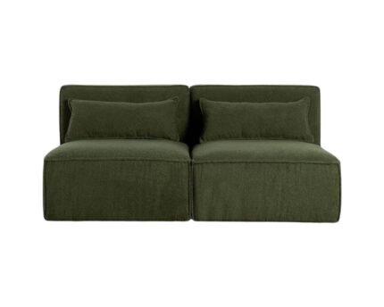 Modulinė sofa HALDEN su 2 viduriniais moduliais, 2 dalys, 152 cm — Samanų žalia (bouclé)