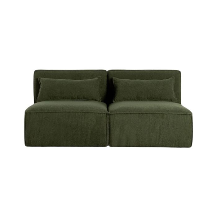 Modulinė sofa HALDEN su 2 viduriniais moduliais, 2 dalys, 152 cm — Samanų žalia (bouclé)