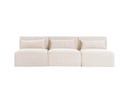 Modulinė sofa HALDEN su 3 viduriniais moduliais, 3 dalys, 228 cm — Kreminė (bouclé)