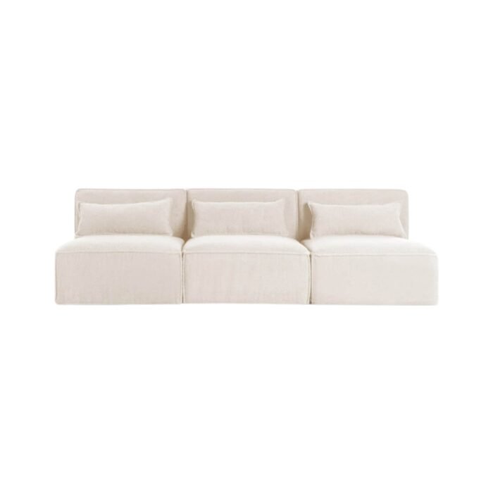 Modulinė sofa HALDEN su 3 viduriniais moduliais, 3 dalys, 228 cm — Kreminė (bouclé)