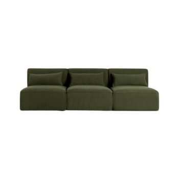 Modulinė sofa HALDEN su 3 viduriniais moduliais, 3 dalys, 228 cm — Samanų žalia (bouclé)