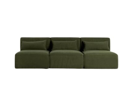 Modulinė sofa HALDEN su 3 viduriniais moduliais, 3 dalys, 228 cm — Samanų žalia (bouclé)