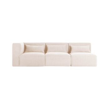 Modulinė sofa HALDEN su kampiniu ir 2 viduriniais moduliais, 3 dalys, 247 cm — Kreminė (bouclé)