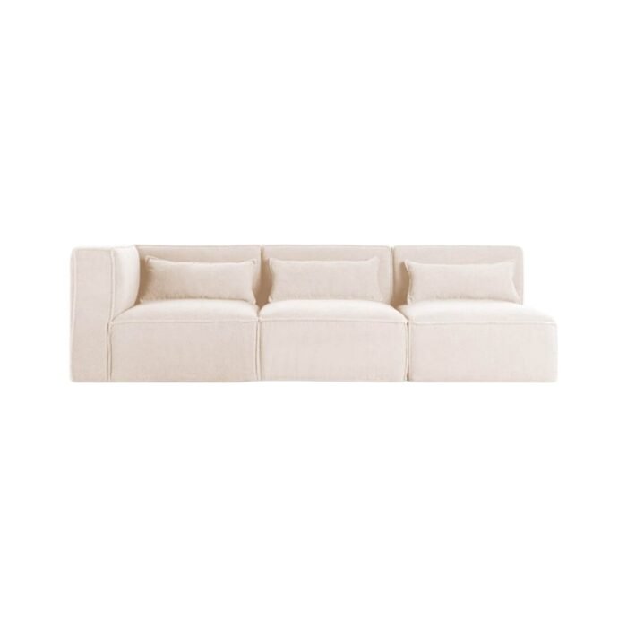 Modulinė sofa HALDEN su kampiniu ir 2 viduriniais moduliais, 3 dalys, 247 cm — Kreminė (bouclé)