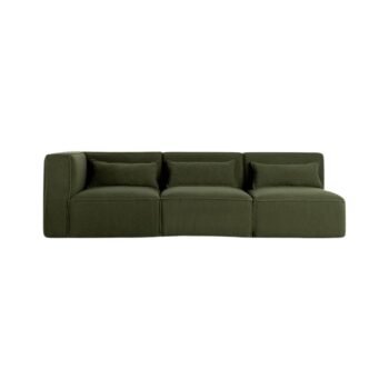 Modulinė sofa HALDEN su kampiniu ir 2 viduriniais moduliais, 3 dalys, 247 cm — Samanų žalia (bouclé)