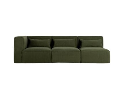 Modulinė sofa HALDEN su kampiniu ir 2 viduriniais moduliais, 3 dalys, 247 cm — Samanų žalia (bouclé)
