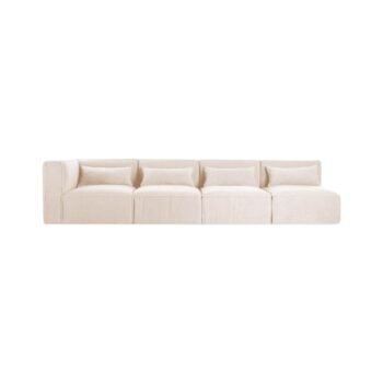 Modulinė sofa HALDEN su kampiniu ir 3 viduriniais moduliais, 4 dalys, 323 cm — Kreminė (bouclé)