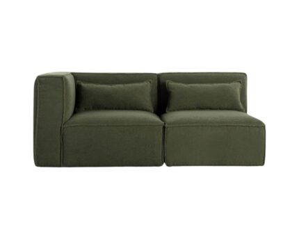 Modulinė sofa HALDEN su kampiniu ir viduriniu moduliais, 2 dalys, 171 cm — Samanų žalia (bouclé)