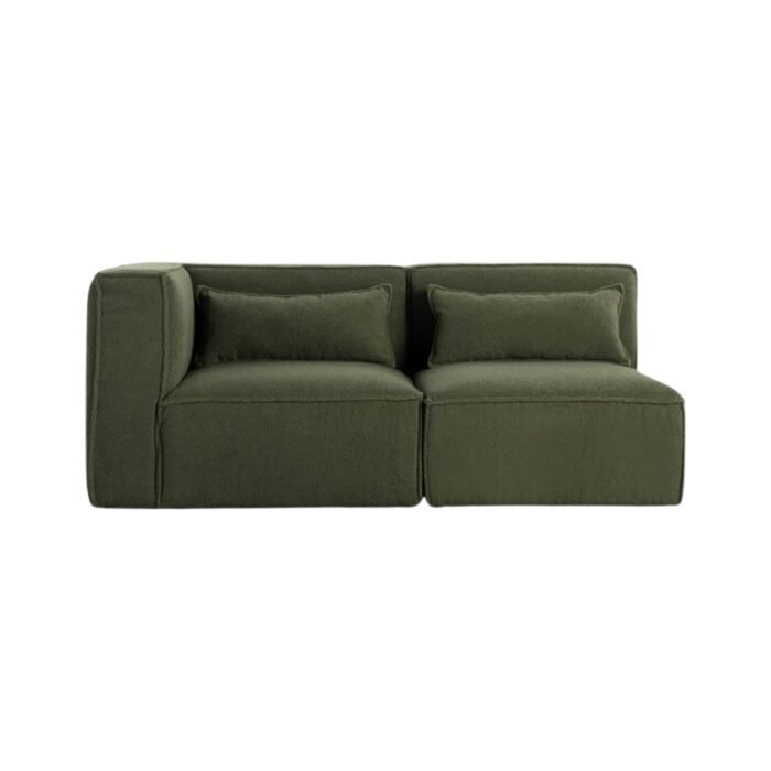 Modulinė sofa HALDEN su kampiniu ir viduriniu moduliais, 2 dalys, 171 cm — Samanų žalia (bouclé)