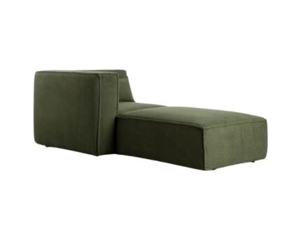 Modulinė sofa HALDEN su kampiniu moduliu ir pufu, 2 dalys, 97 cm — Samanų žalia (bouclé)