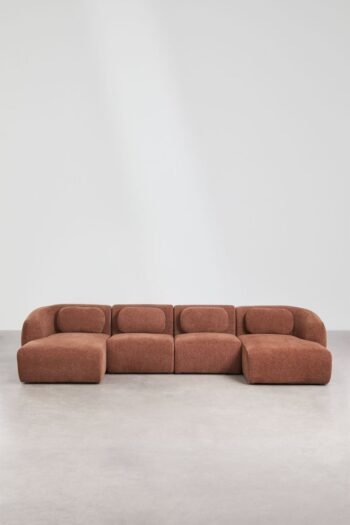 Modulinė sofa HOLMEN su dvigubu gultu, 4 dalys, 356 cm