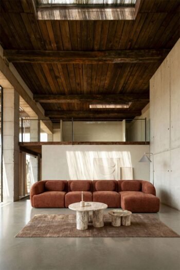 Modulinė sofa HOLMEN su gultu dešinėje, 4 dalys, 356 cm
