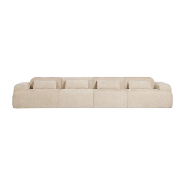 Modulinė sofa NORDBY, 4 dalys su 2 kampiniais ir 2 viduriniais, 380 cm