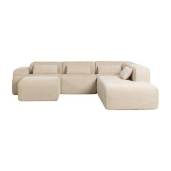 Modulinė sofa NORDBY su gultu ir pufu, 4 dalys, 290 cm