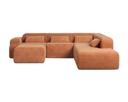 Modulinė sofa NORDBY su gultu ir pufu, 4 dalys, 290 cm