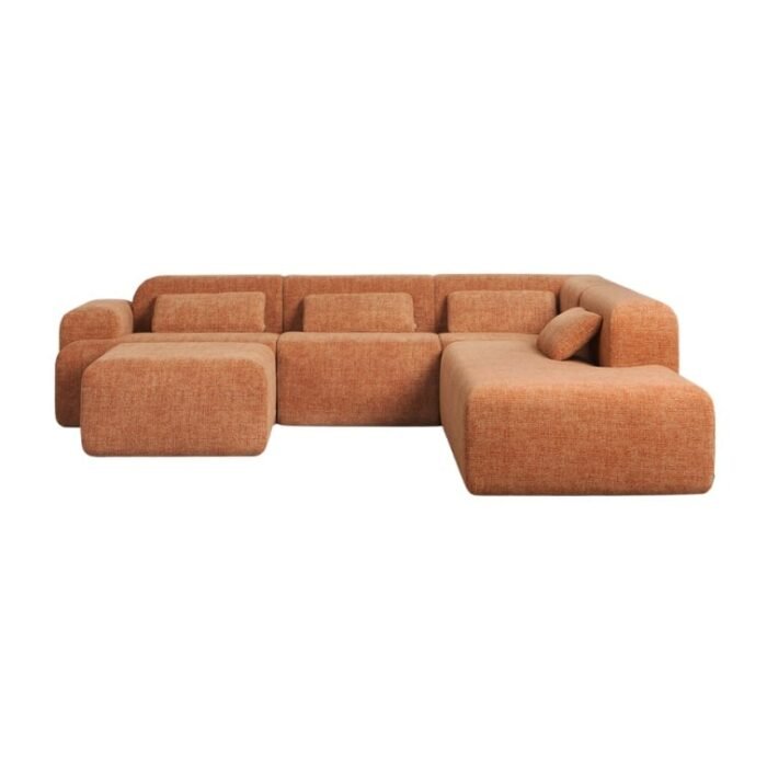 Modulinė sofa NORDBY su gultu ir pufu, 4 dalys, 290 cm