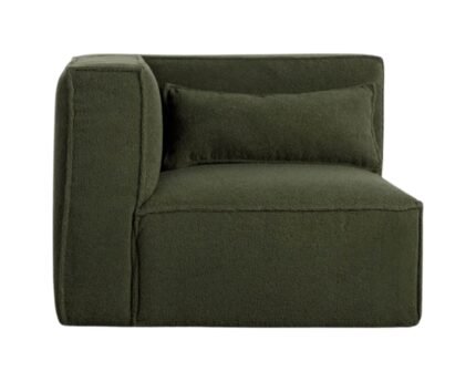 Modulinės sofos HALDEN kampinis modulis, 95 cm — Samanų žalia (bouclé)