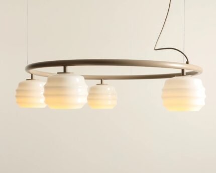Pakabinamas šviestuvas PUFF 5 RING BEIGE — 1