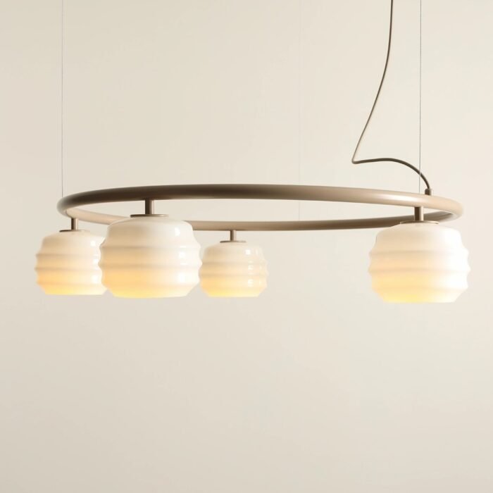 Pakabinamas šviestuvas PUFF 5 RING BEIGE — 1