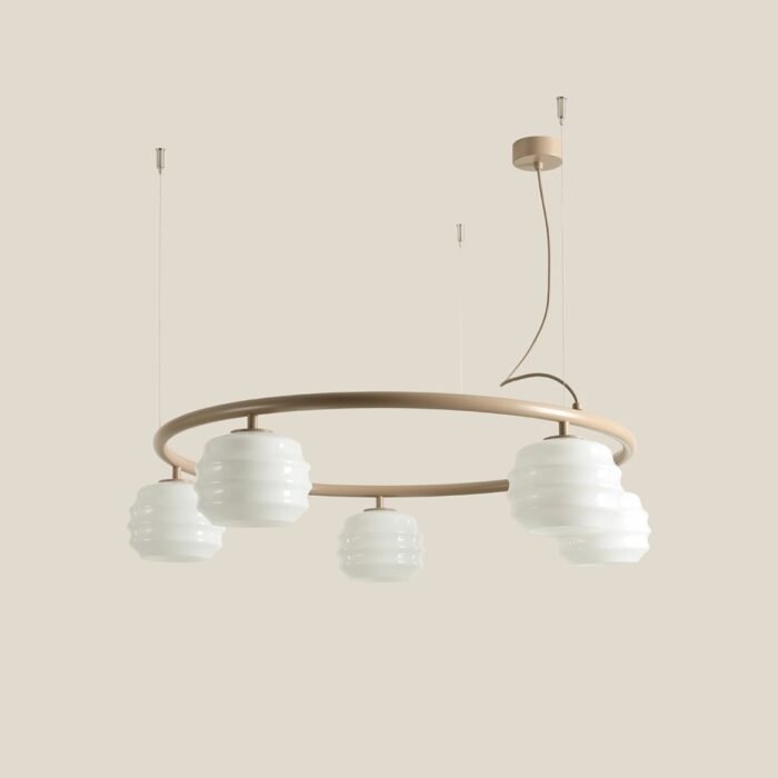 Pakabinamas šviestuvas PUFF 5 RING BEIGE — 4