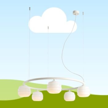 Pakabinamas šviestuvas PUFF 5 RING COTTON
