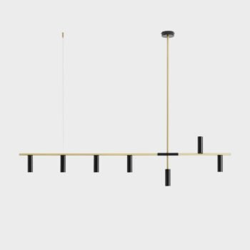 Pakabinamas šviestuvas TREVO 7 BLACK BRASS — 1