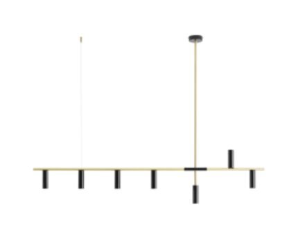 Pakabinamas šviestuvas TREVO 7 BLACK BRASS