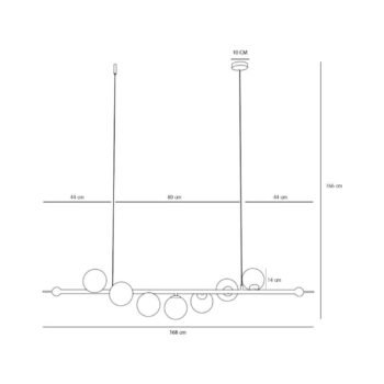 Pakabinamas šviestuvas WAVE 7 BLACK — 5