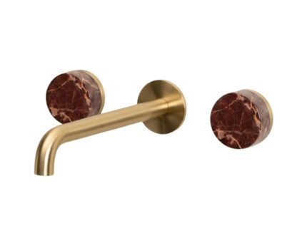 Potinkinis maišytuvas SOLVIK, šlifuotas auksas ir raudonas Cherry Gold marmuras