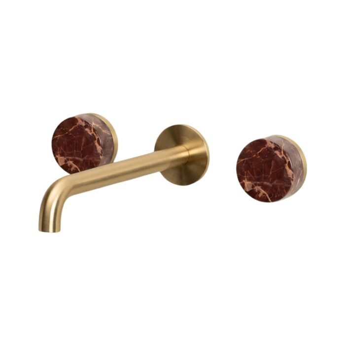 Potinkinis maišytuvas SOLVIK, šlifuotas auksas ir raudonas Cherry Gold marmuras