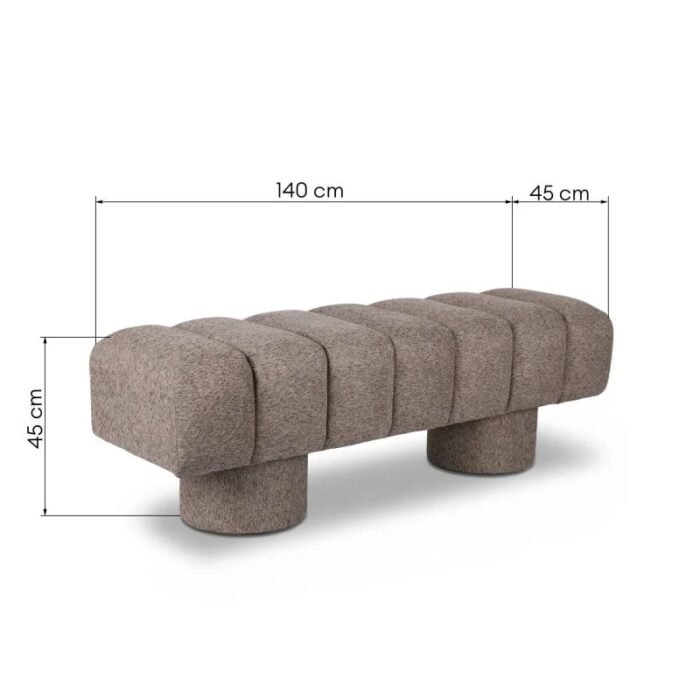 Pufas SELENA, 140 cm, rusvai pilkas