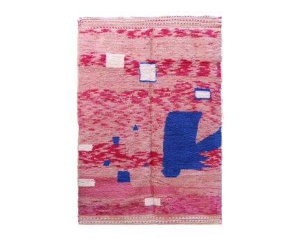 Pure wool Moroccan Berber rug, pink