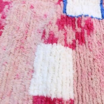 Pure wool Moroccan Berber rug, pink