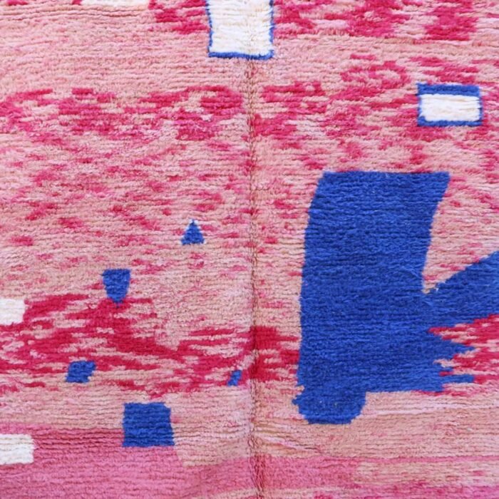 Pure wool Moroccan Berber rug, pink