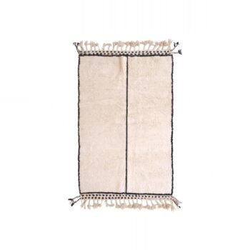 Pure wool Moroccan Berber rug, plain ivory