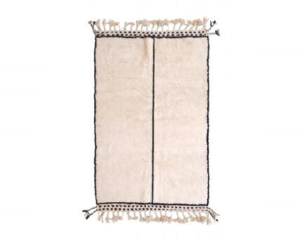 Pure wool Moroccan Berber rug, plain ivory