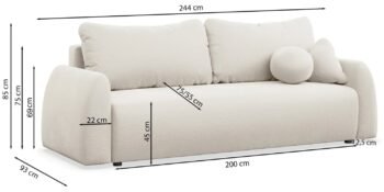Sofa-lova LEKA, 244 cm